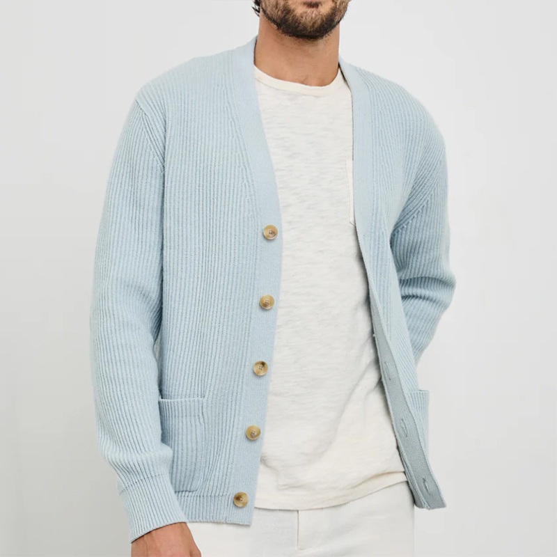 Mens Trendy Merino Wool Cardigan Sweaters Customized Button Coats for Spring Fall OEM Supply – Mens Merino Wool Cardigan and Mens Knit Sweater price