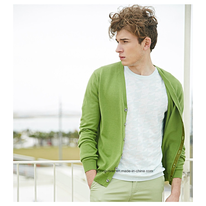 OEM Factory Custom V-Neck Men Sweater Cardigan with Button – Men Sweater and Knitted Sweater Men price