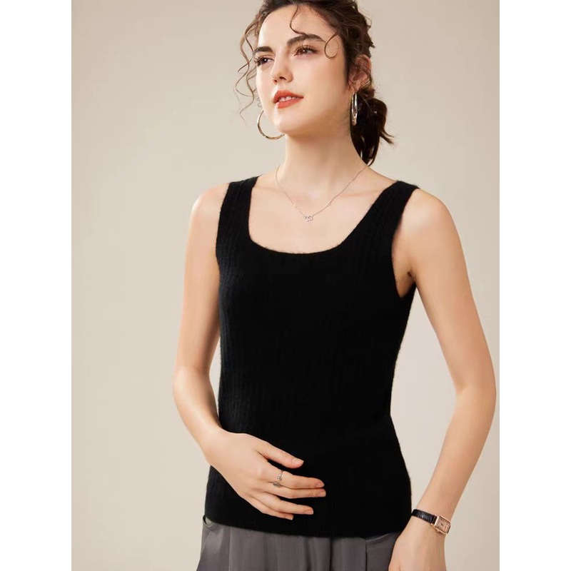 Pure Cashmere Knitted Women Fashion Crew Neck Vest Autumn Winter Sweater – Women Sweater Vest and Turtleneck Women Sweater price