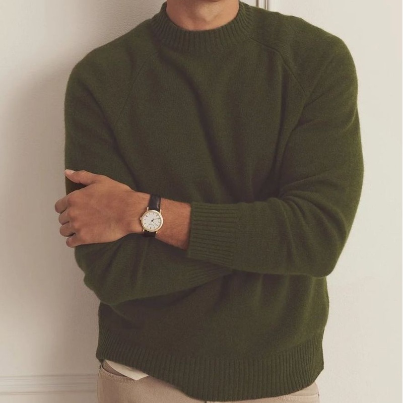 Pure Ultrafine Merino Wool (basolan) Crewneck Raglan-Sleeve 7gg Mens Pullover Sweater – Sweater and Wool Sweater price