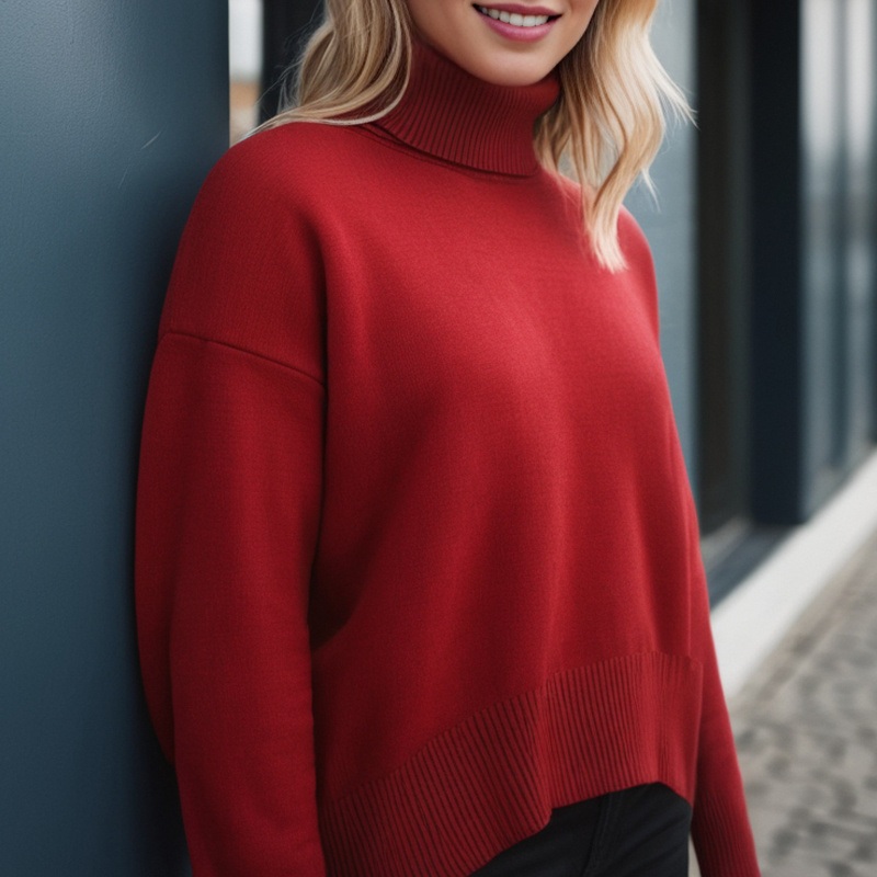 Stylish Turtleneck Pullover Knitwear Sweater for Adults – Ladies Viscose Sweater Top, No MOQ Limited – Stylish Ladies Sweater and Pullover Ladies Knittwear price