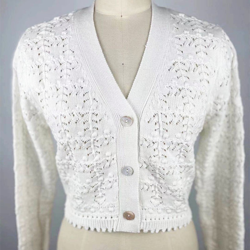 Summer New Style Special Design Ladies Hollow out White Cardigan – Sweater and Ladies Sweater price