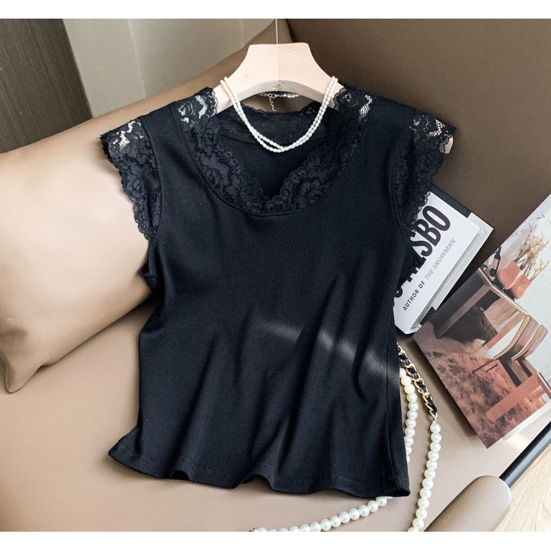 Versatile Lace Detail Sleeveless Knit Tank Top – Womens Slim Base Shirt – Knit Tank and Tank Top price
