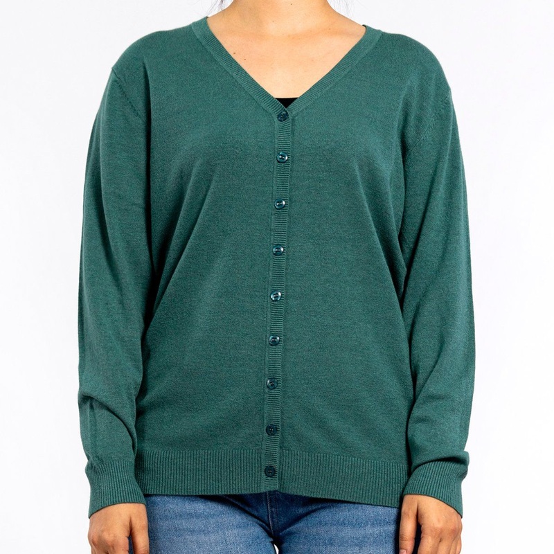 Winter Knitted V-Neck Solid Color Casual Loose Long-Sleeved Green Cardigan Sweaters for Women – Ladies Sweater and Womens Jumper price