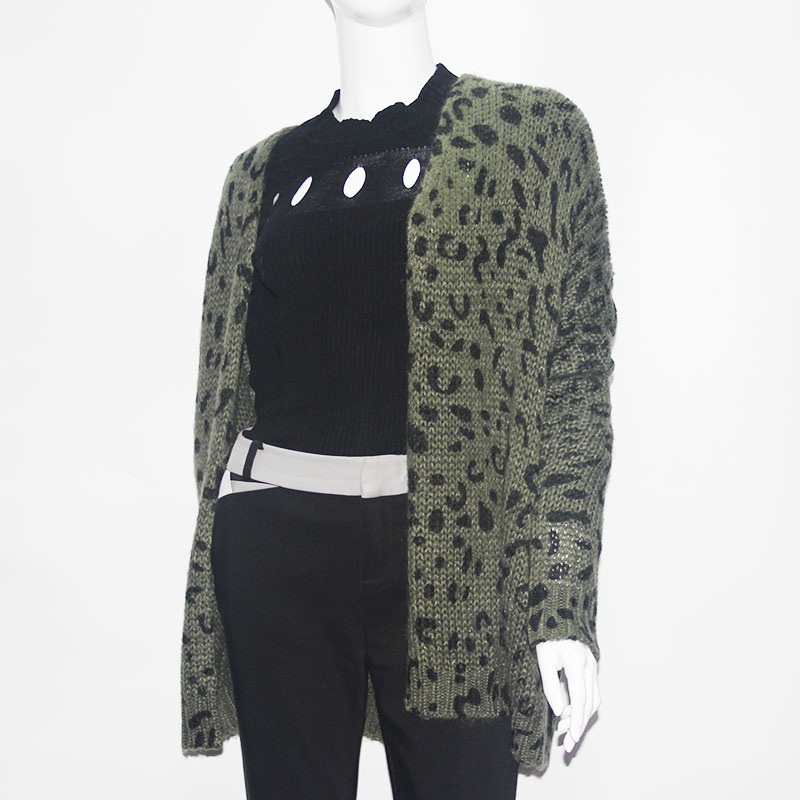 Womens Color Leopard Sweater Spring Womens Casual Long Cardigan – Sweater and Ladies Sweater price