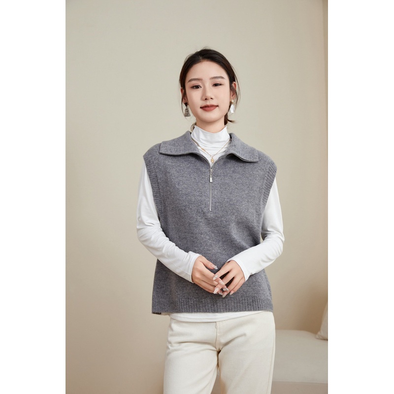 Womens Luxurious 100% Merino Wool Pullover Sweater Vest Shirt Collar – Wool Sweater and Womens Sweater price