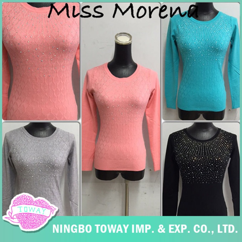 Best Manufacturer Fashion Custom Style Round Neck Beaded Lady Women Knitwear – Knitwear and Women Knitwear price