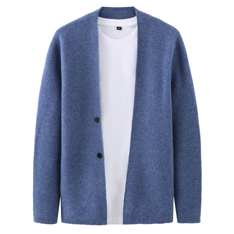 Custom Knitwear Manufacturers Logo Mens Cashmere Sweater Winter Long Sleeve Cardigan Top Buckle Sweater Wool Sweater for Men – Long Sleeve Cardigan Top and Mens Sweater price
