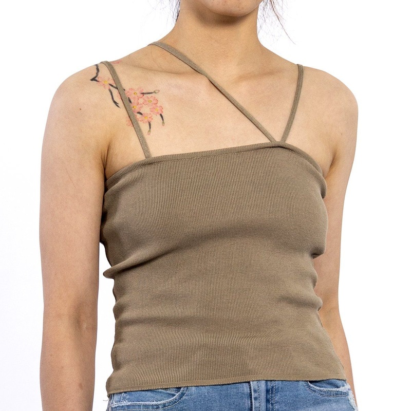 Custom Sling Sexy Brown Knitted Cotton Backless Beachwear Women Casual Top – Women Top and Women Shirts price