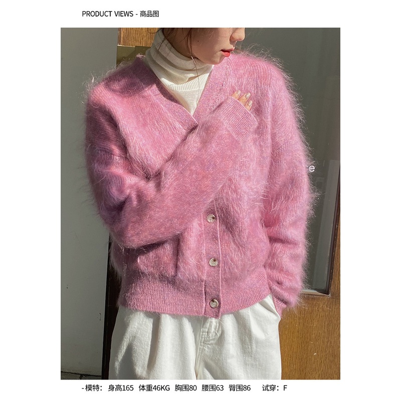 Custom Solid Color V-Neck Cashmere Knit Coat Women Sweaters Cardigan – Cashmere Cardigan Women and Custom Sweater Women price