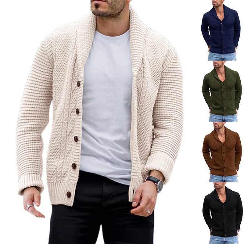 OEM Factory Custom Fall Winter Single-Breasted Men Knitted Sweater Cardigan – Custom Cardigan Men and Long Sleeve Cardigan Sweater price