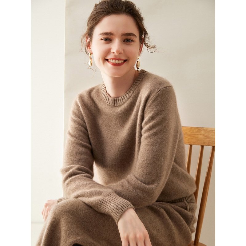 Round Collar Cashmere Casual Thickened Temperament Knitted Sweater for Lady – Everyday Clothing and Womens Garments price