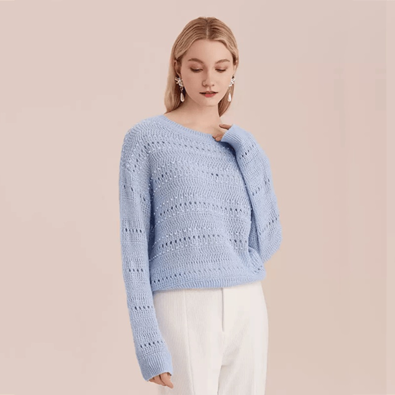 Stylish Round Neck Openwork Sweater for Women – Spring & Autumn – Spring Sweater and Autumn Sweater price