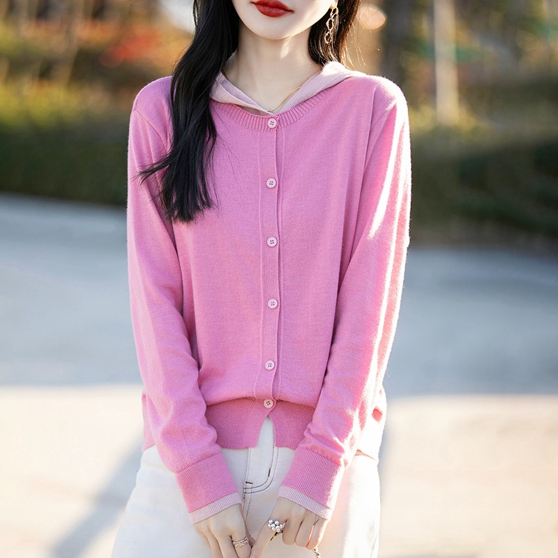 Trend Explosions Womens Large Hood Oversize Knitted Cardigan Casual Single Breasted Pullover Autumn Spring Cardigan Knitwear – Spring Cardigan Knitwear and Women Cardigan Coat price