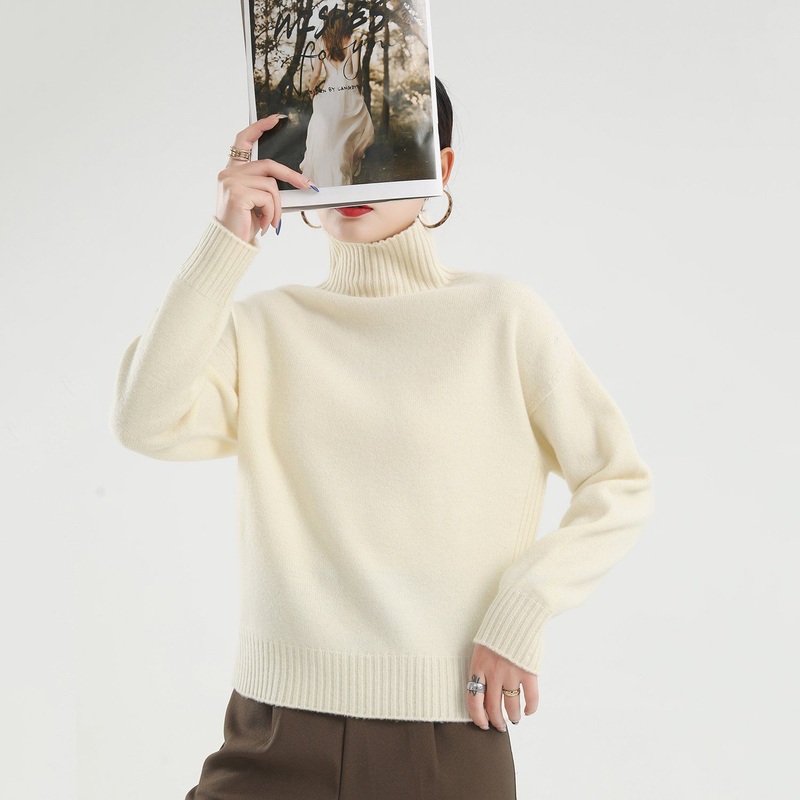 Womens Fashion 100% Cashmere Classic Rib Turtleneck Pullover Sweater – Sweater and Womens Sweater price