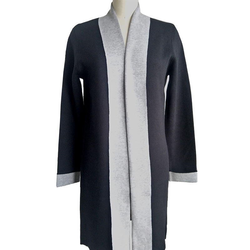Contrast Inside and Outside Spring and Autumn Ladies Knitted Long Cardigan Women Knitting Long Sleeve Colour Sweater OEM Service – Sweater and Ladies Sweater price