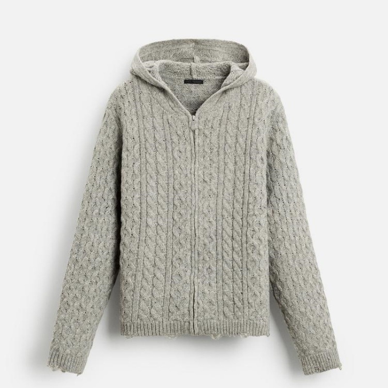 Customized Design Cable Knit Cashmere Long Sleeved Sweater Hoodie for Men – Jacquard Knit Sweater and Christmas Sweater with Lights price
