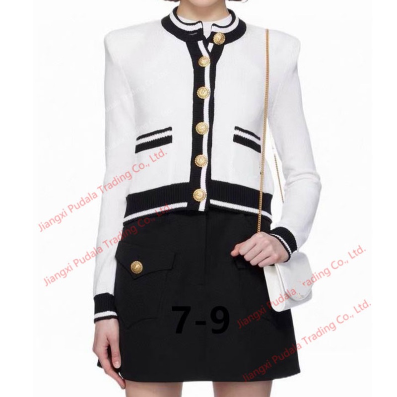Designer Style Womens Short Jacket Knitted Skirt Vest 3-Piece Set Sweater Round Neck Elegant Ladies Cardigan Sweater – Sweater and 1: 1 Sweater price