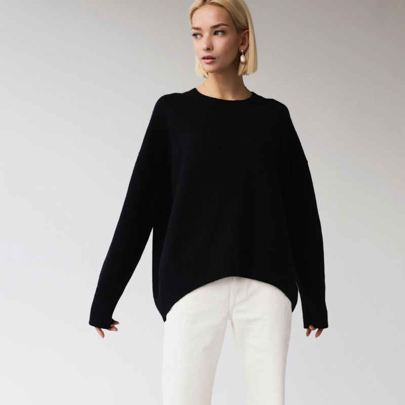 Loose Fitting Rayon Jumper for Daily Look, Ribbed Knit Oversized Long Sleeve Pullover Classic Style Versatile Sweater – Daily Look Jumper and Oversized Jumper price