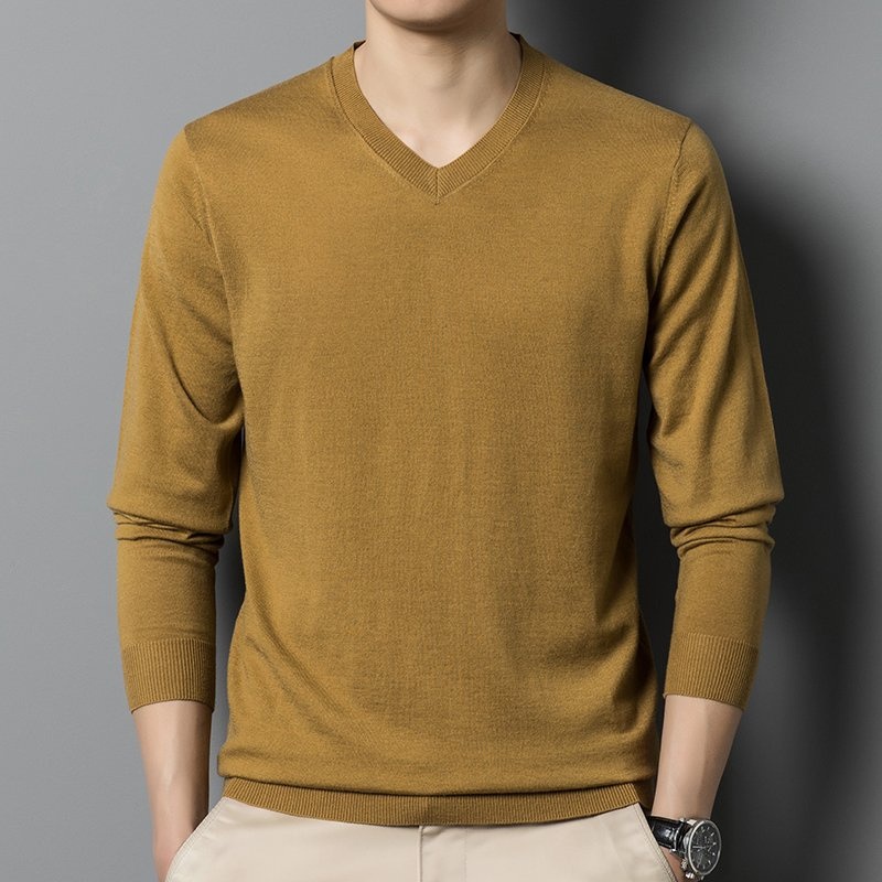 Mens Lightweight Wool V-Neck Sweater  Soft & Breathable – Mens Wool Sweater and Lightweight V-Neck price|Shanghai, China