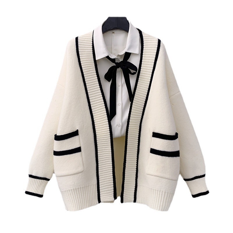 Nnr Fashion Fall Autumn Winter Knitted Sweater Ladies Loose Casual Cardigan Womens Sweaters Cardigan with Lantern Sleeves – Sweater and Women Sweater price