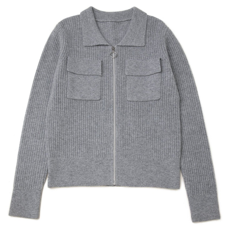 Premium Cashmere Sweater Knitting Women T Shirt Polo Neck Full Zipper W Pocket Jacket Knitwear Pure Cashmere Zipped Cardigan – Premium Cashmere Sweater and Women Knitwear Sweater price