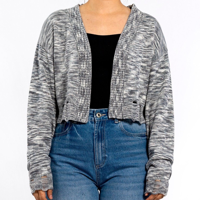Spring Knitted Buttonless Gradient Colorful Yarn Long Sleeve Y2K Sweater Cardigan for Women Dressy – Cardigan in Sweater and Knitted Sweater price