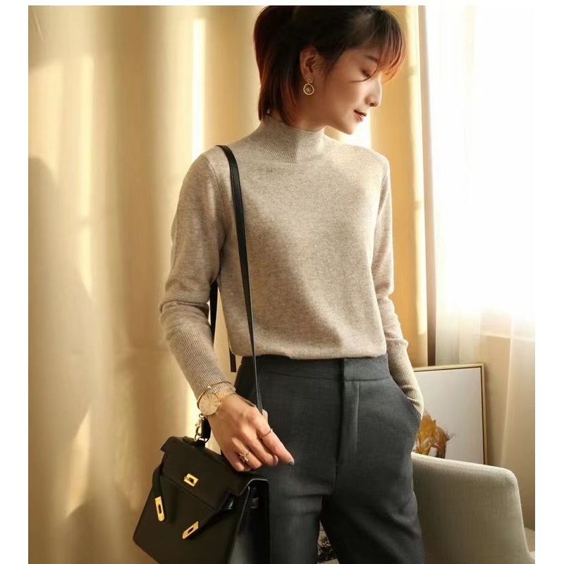 Stylish Solid Color Loose Fit Sweater for Autumn & Winter – Autumn Winter Sweater and Chic Necked Sweater Base price
