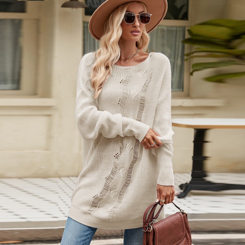 Summer Plus Size Fashion Elegant Solid Color Knitwear Clothing Big Twisted Cable Thin Loose Cozy Women Long Pullover Sweater – Casual Sweater and Women Sweater price