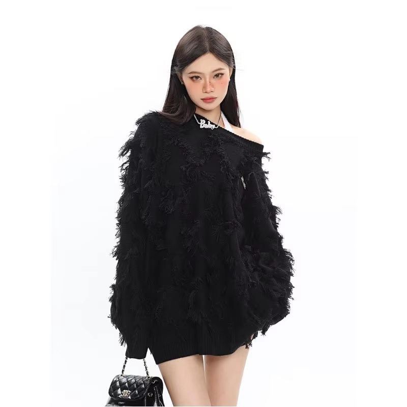 Women Y2K Street Style Loose Pullover Retro Loose Tops Sweater – Sweater and Womens Sweaters price
