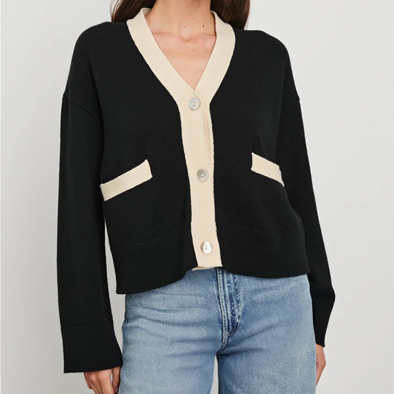 Womens Casual Cardigan Sweaters Trendy Button Striped V-Neck Short Coats – Knitting Cardigan Coat and 100%Cotton Button Cardigan price