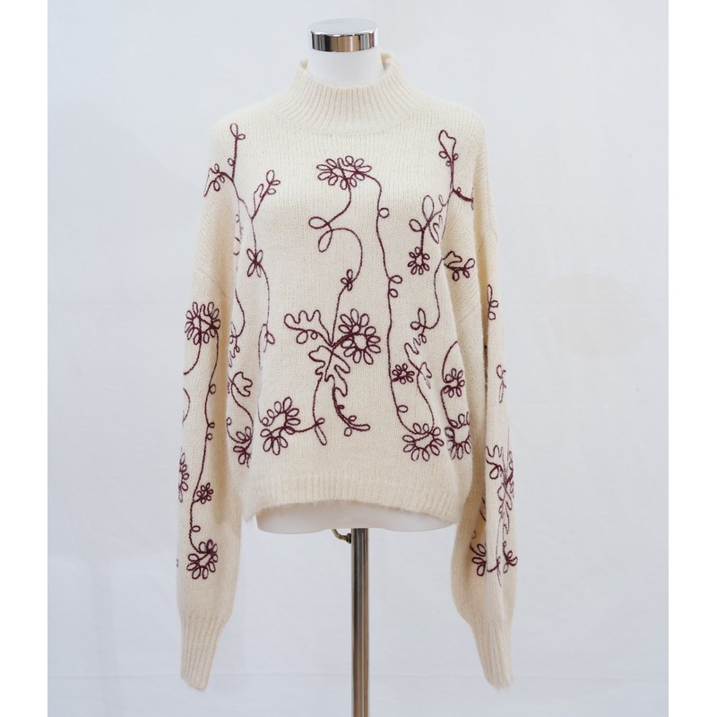 Womens Patternd Embroidery Pullover Sweater 62acrylic 35nylon 3spandex – Pullover Sweater and Womens Sweater price