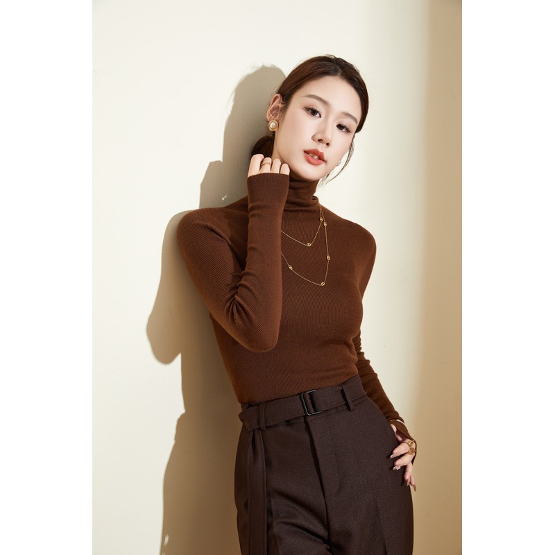 Womens Turtleneck Elegant Classic Body-Hugging Pullover Sweater – Wool Sweater and Womens Sweater price