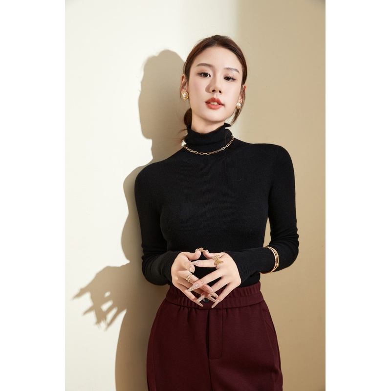 Womens Turtleneck Solid Color Slim Fit Pullover Sweater Base Layer – Wool Sweater and Womens Sweater price