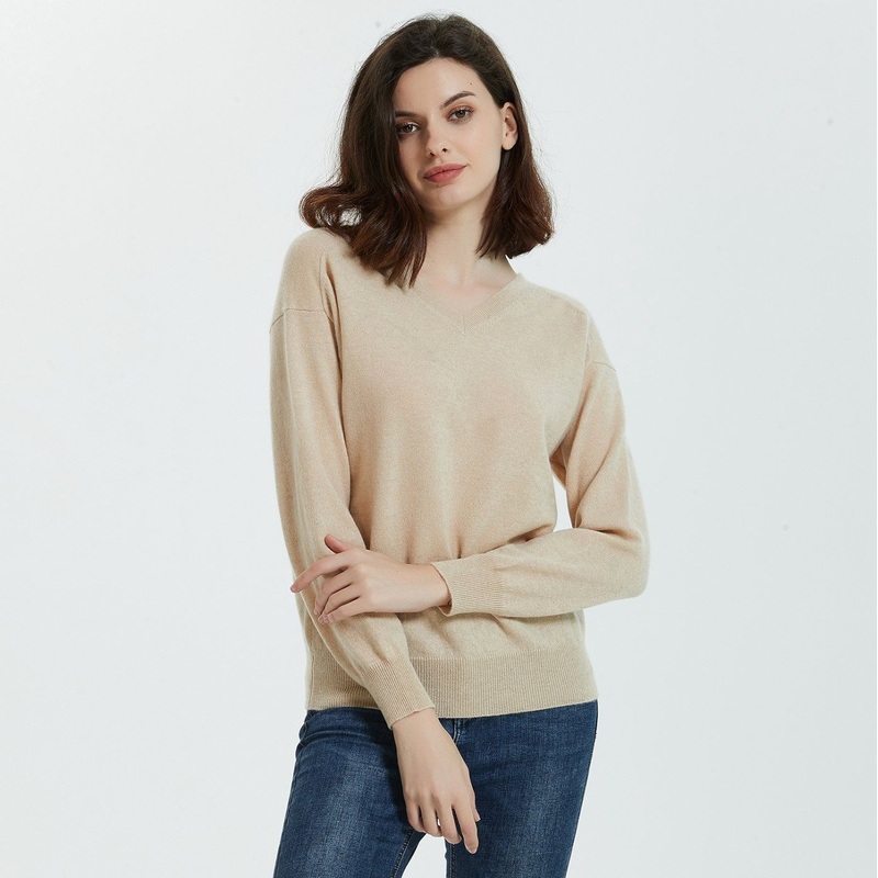 100% Cashmere Ladies Fashion Double Side V-Neck Pullover Jumper Sweater – Sweater and Cashmere price