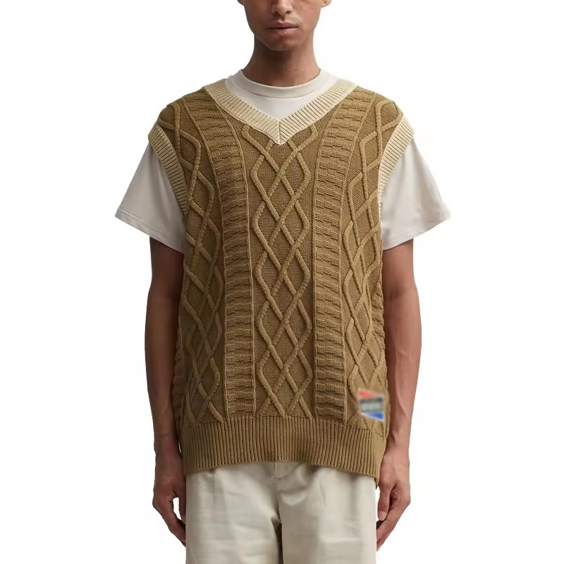 2024 Fashionable Chunky V Neck Custom Cable Cotton Knitted Oversized Plain Sweater Vest Men – Pullover Sweater and Cardigan Sweater price|<span style="font-size:16px;"><span style="color:|222222;"><span style="border:0px;padding:0px;line-height:21px;">1 ,