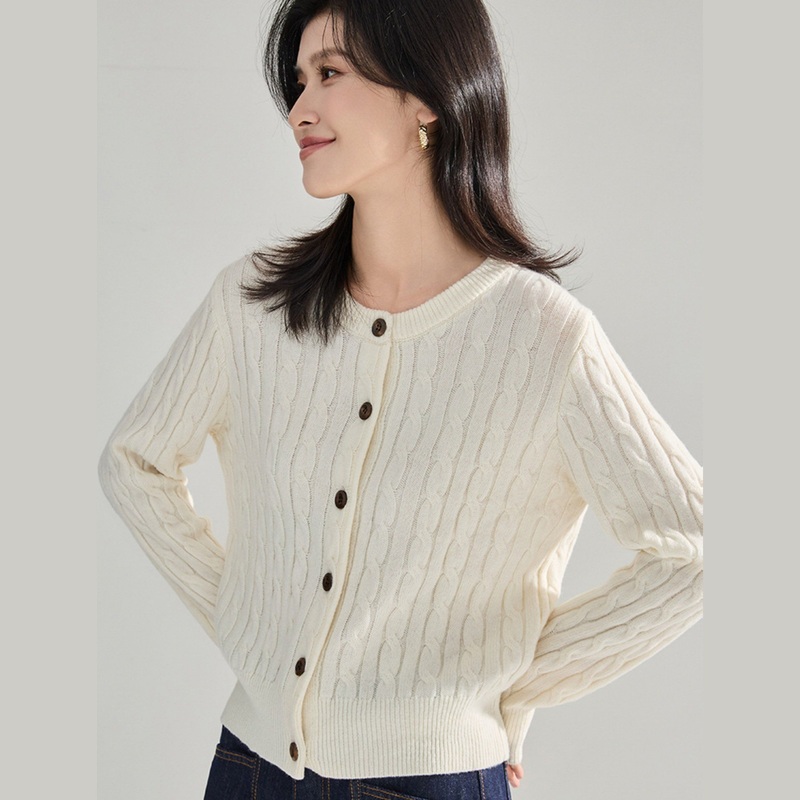 25 Autumn New Knit Loose Fashion Womens Cardigan – Cable Stitch Cropped Top – T-Shirt and Clothes price