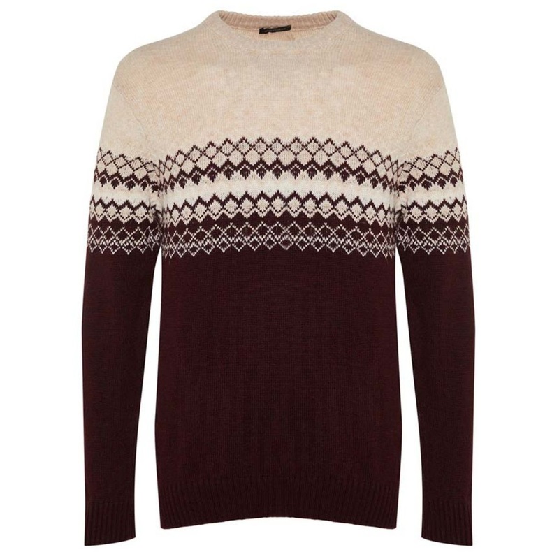 Classic Slim Fit Jacquard Crew Neck Long Sleeve Knitwear Men Sweater – Clothes Man and Jacquard Sweater price