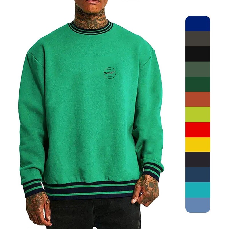 Crewneck Sweatshirt Men Good Quality Sportswear Embroidery French Terry Cotton Casual Pullover Gym Knitted Jumper – Knitted Jumper and Custom Sweatshirt price