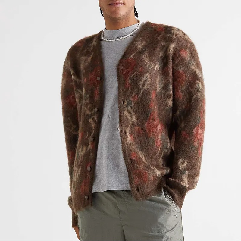 Custom Mohair Cardigan Sweater Men Long Sleeve Knit Jacquard Knitwear Winter Fuzzy Mohair Knitted Cardigan Men Sweater – Pullover Sweater and Cardigan Sweater price|<span style="font-size:16px;"><span style="color:|222222;"><span style="border:0px;padding
