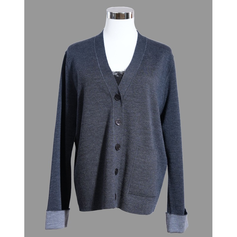 Essential Womens Solid Grey Cardigan: 100% Pure Wool Basic Knit – Wool Sweater and Womens Sweater price