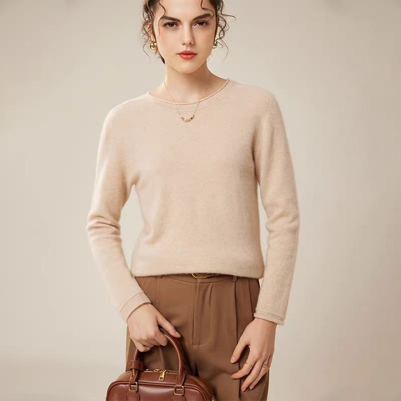 Fashion New Crew Neck Versatile Knit Sweater Classic Fitting Long-Sleeved Knit Sweater Top for Women – Women Sweater and Turtleneck Women Sweater price