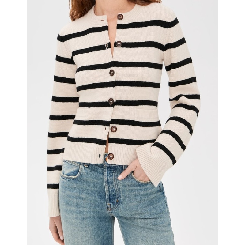 High Quality Wool Cashmere Womens Stripe Pattern Long Sleeves Cardigan Sweater – Womens Sweater and Wool Cashmere Sweater price