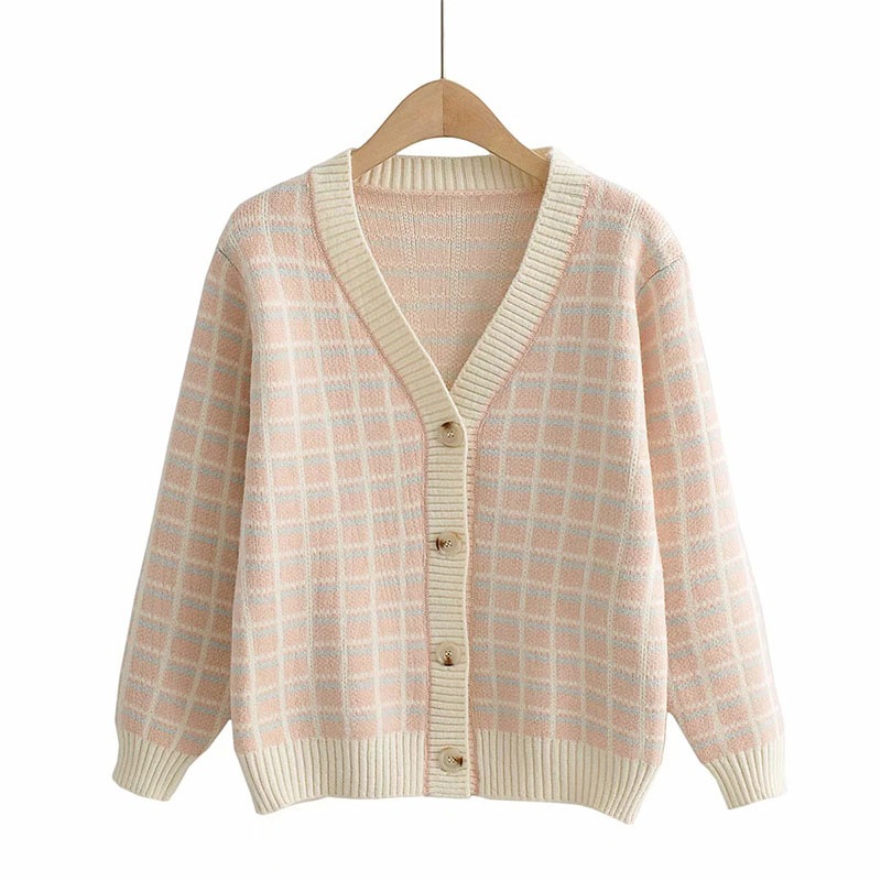 Ladies Yellow Classic Plaid Jacquard Daily Commuter Cardigan – Sweater and Ladies Sweater price