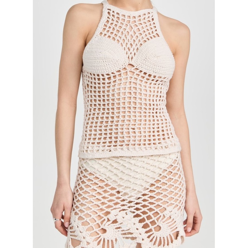Light Weight Crochet Halter Neckline Wemens Sheer Tank – Light Weight Crochet Tank and Halter Neckline Tank price