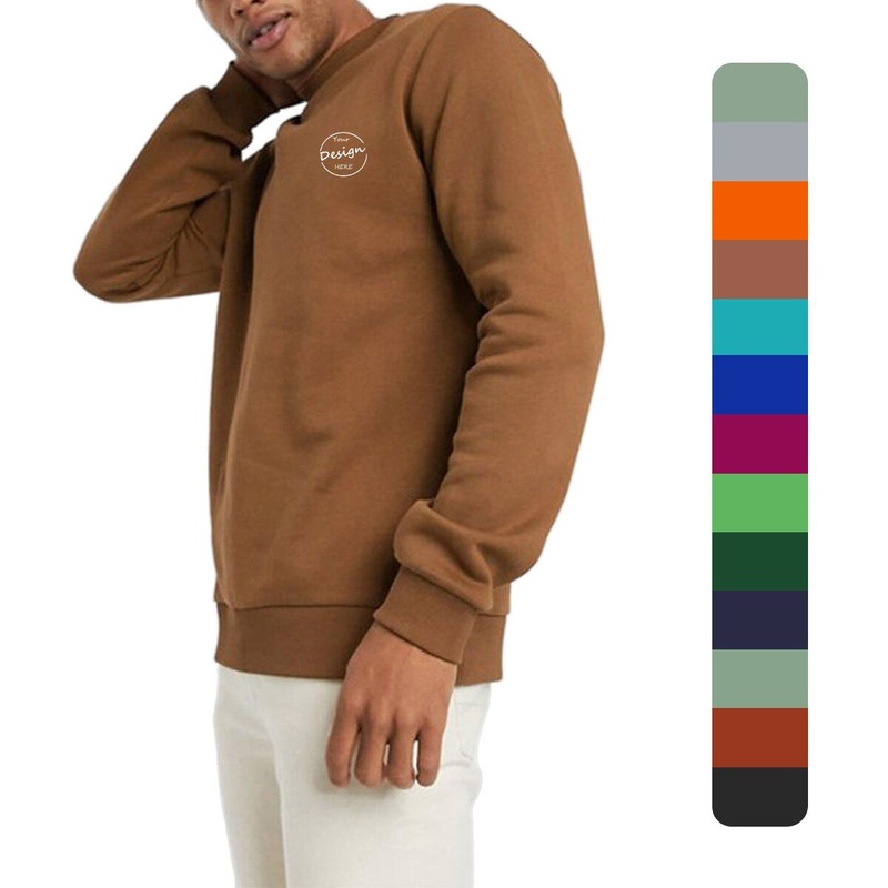 Luxury Gym Fleece Running Sportswear Casual Solid Color Emboss Printing Men Custom Wholesale Crew Neck Sweatshirt Men – Hip Hop Sweatshirt and Custom Sweatshirt price