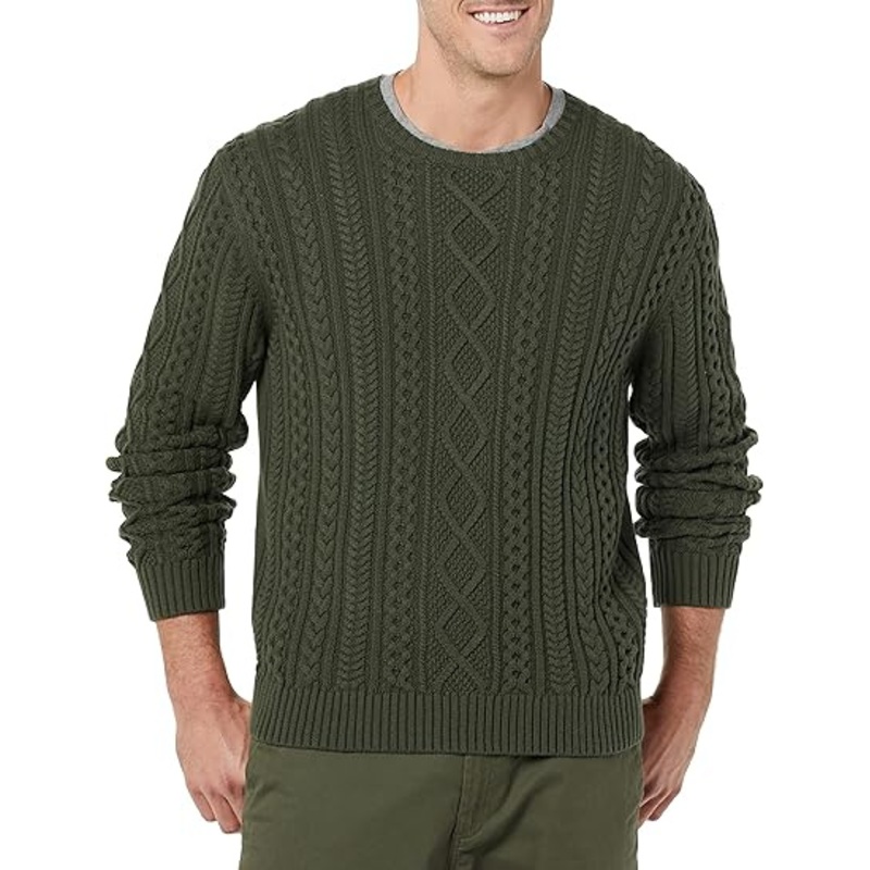 Men Cotton Casual Cable Crewneck Pullover Sweater – Men Sweater and Cable Crewneck Sweater price