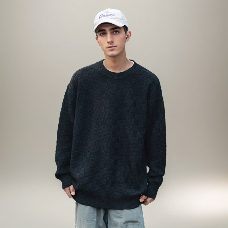 Mens Autumn and Winter Classic Crocheted Pullover Sweater Soft Casual Crewneck with Ribbing Edge Long Sleeve Mohair Knit Sweater Basic Pullover for Men – Sleeve Loose Knitted Pullover Sweater for Women and Knit Casual Fashion Sweater Pullover Top price