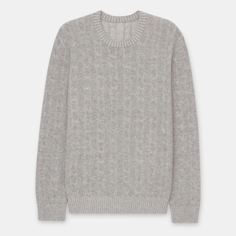 Most- Popular Pure Cashmere Mens Fashion Luxe Cable-Rib Knit Crew-Neck Pullover Sweater – Sweater and Cashmere price