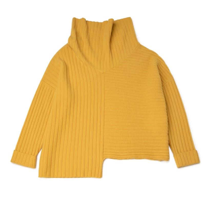Pure 100% Cashmere Sweater Knitting Women Pullover Drop Curtain Neck 4X2 Rib W Unique Heteromorphic Hem Funcky Knitwear – Knitwear and Cashmere Sweater price